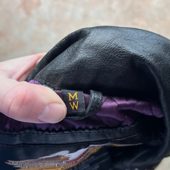 Harley Davidson Womens Black Perfecto Leather Studded Biker Jacket M - Picture 7 of 10